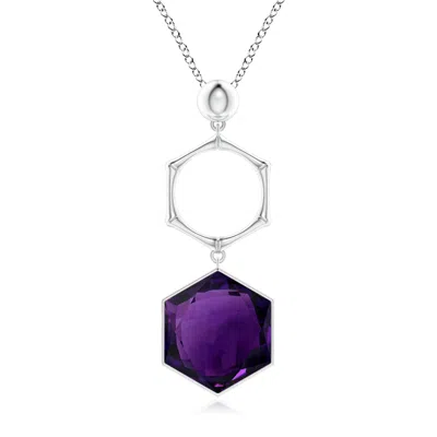 ANGARA AMETHYST HEXAGON STONE INDOCHINE BAMBOO PENDANT