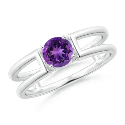 ANGARA AMETHYST SOLITAIRE PARALLEL SPLIT SHANK RING