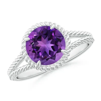ANGARA AMETHYST TWIST ROPE SPLIT SHANK RING
