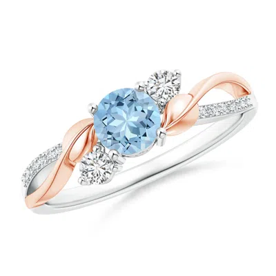 ANGARA AQUAMARINE AND DIAMOND TWISTED VINE ENGAGEMENT RING