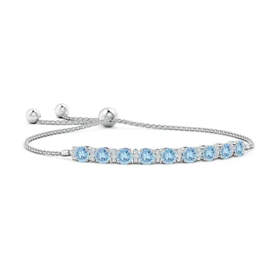 ANGARA AQUAMARINE BOLO BRACELET WITH DIAMOND ACCENTS