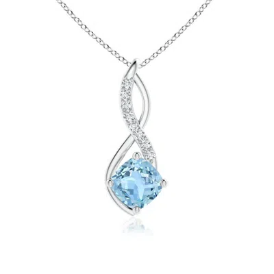 ANGARA AQUAMARINE INFINITY PENDANT WITH DIAMOND ACCENTS