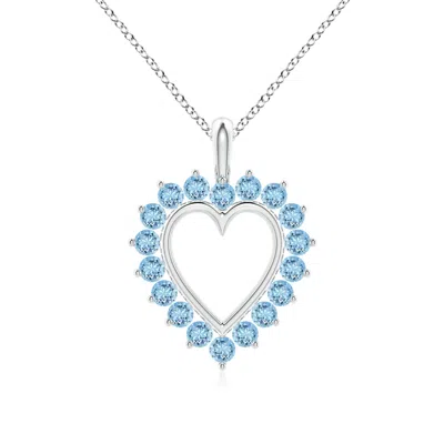 ANGARA AQUAMARINE OPEN HEART V-BALE PENDANT