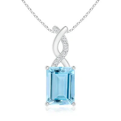 ANGARA AQUAMARINE PENDANT WITH DIAMOND ENTWINED BALE