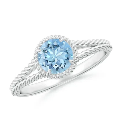 ANGARA AQUAMARINE TWIST ROPE SPLIT SHANK RING