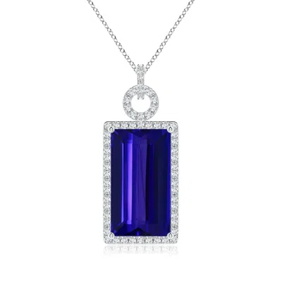 ANGARA ART DECO STYLE GIA CERTIFIED TANZANITE HALO PENDANT