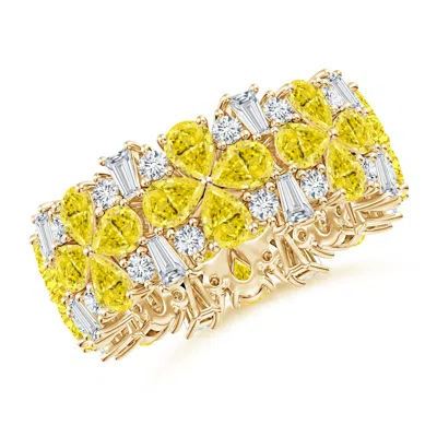 ANGARA AURORA NATURE INSPIRED LAB-GROWN YELLOW AND WHITE DIAMOND ETERNITY RING