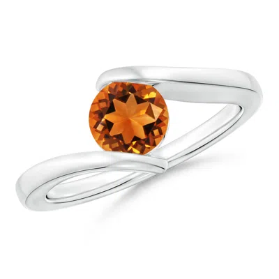 ANGARA BAR-SET SOLITAIRE ROUND CITRINE BYPASS RING