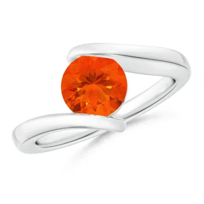ANGARA BAR-SET SOLITAIRE ROUND FIRE OPAL BYPASS RING