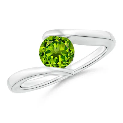 ANGARA BAR-SET SOLITAIRE ROUND PERIDOT BYPASS RING