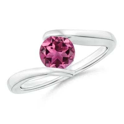 ANGARA BAR-SET SOLITAIRE ROUND PINK TOURMALINE BYPASS RING