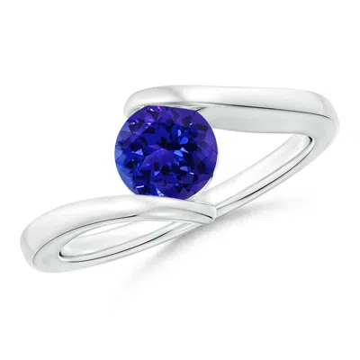 ANGARA BAR-SET SOLITAIRE ROUND TANZANITE BYPASS RING