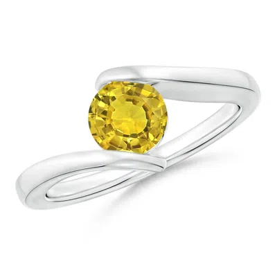ANGARA BAR-SET SOLITAIRE ROUND YELLOW SAPPHIRE BYPASS RING