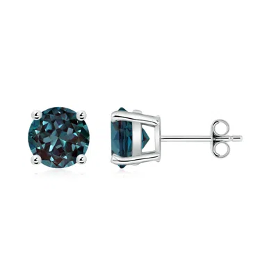ANGARA BASKET-SET ROUND LAB-GROWN ALEXANDRITE STUDS