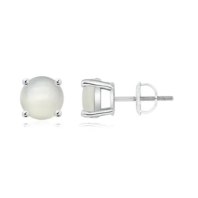 ANGARA BASKET-SET ROUND MOONSTONE STUDS