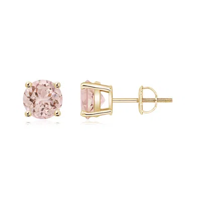 ANGARA BASKET-SET ROUND MORGANITE STUDS