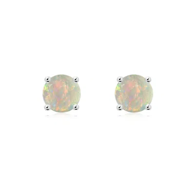 ANGARA BASKET-SET ROUND OPAL STUDS