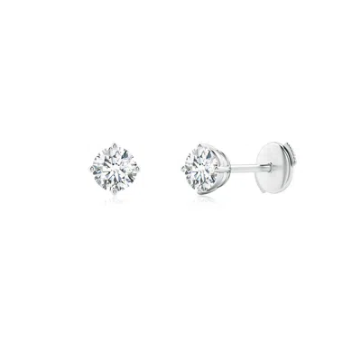 ANGARA BASKET-SET SOLITAIRE DIAMOND STUD EARRINGS