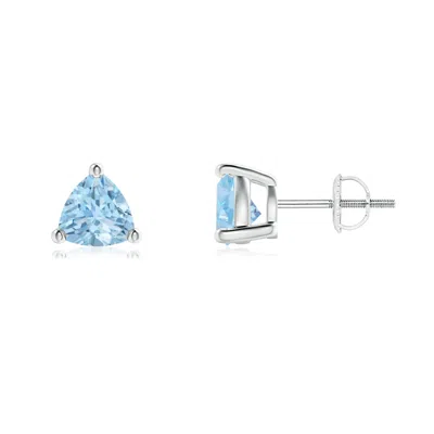 ANGARA BASKET-SET TRILLION AQUAMARINE STUD EARRINGS