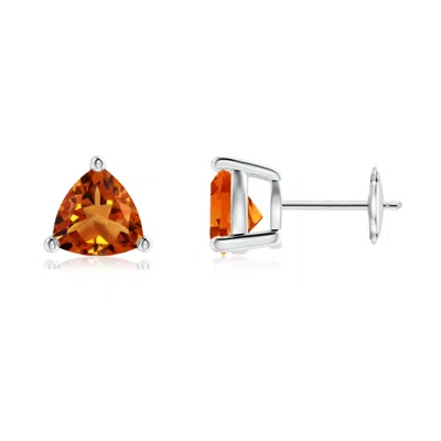 ANGARA BASKET-SET TRILLION CITRINE STUD EARRINGS