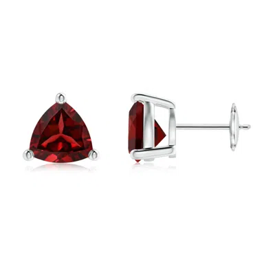 ANGARA BASKET-SET TRILLION GARNET STUD EARRINGS
