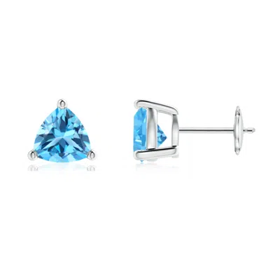 ANGARA BASKET-SET TRILLION SWISS BLUE TOPAZ STUD EARRINGS