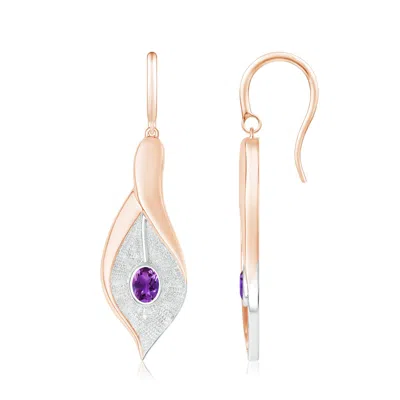 ANGARA BEZEL SET AMETHYST CALLA LILY DROP EARRINGS