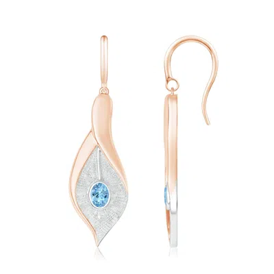 ANGARA BEZEL SET AQUAMARINE CALLA LILY DROP EARRINGS