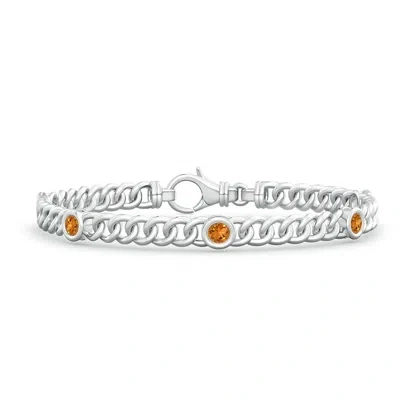 ANGARA BEZEL-SET CITRINE CURB CHAIN LINK BRACELET