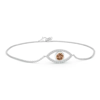 ANGARA BEZEL-SET COFFEE DIAMOND EVIL EYE BRACELET WITH ACCENTS