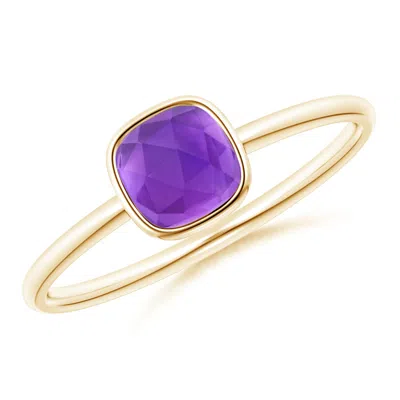 ANGARA BEZEL-SET CUSHION AMETHYST SOLITAIRE RING
