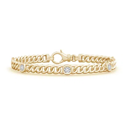 ANGARA BEZEL-SET DIAMOND CURB CHAIN LINK BRACELET