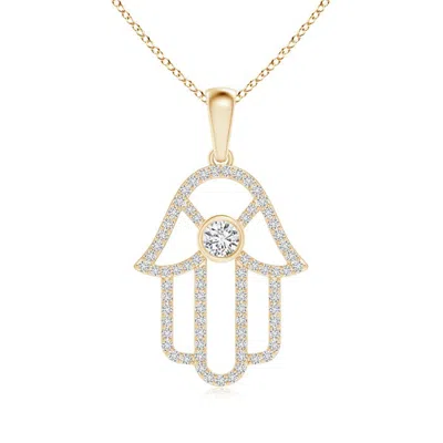 ANGARA BEZEL-SET DIAMOND HAMSA HAND PENDANT