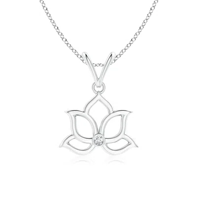 ANGARA BEZEL-SET DIAMOND LOTUS FLOWER PENDANT