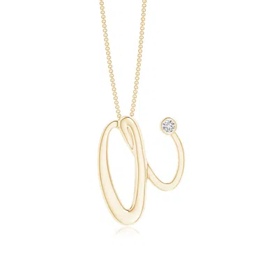ANGARA BEZEL SET DIAMOND LOWERCASE "A" INITIAL PENDANT