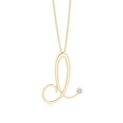 ANGARA BEZEL SET DIAMOND LOWERCASE "D" INITIAL PENDANT