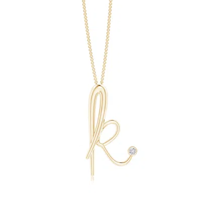 ANGARA BEZEL SET DIAMOND LOWERCASE "K" INITIAL PENDANT