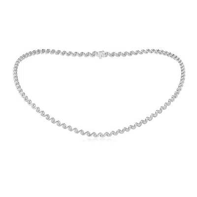 ANGARA BEZEL-SET DIAMOND S SWIRL LINK NECKLACE