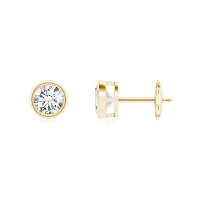 ANGARA BEZEL-SET DIAMOND SOLITAIRE STUD EARRINGS