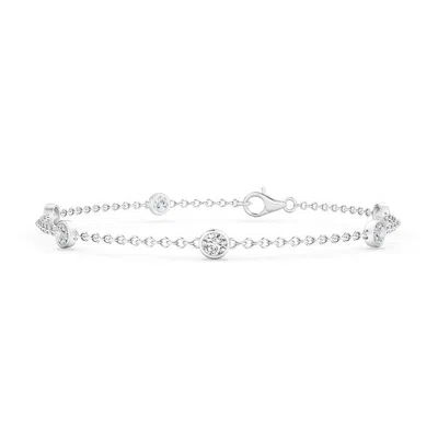 ANGARA BEZEL-SET DIAMOND STATION BRACELET WITH CHAIN
