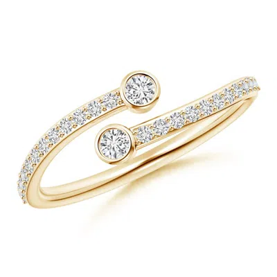 ANGARA BEZEL-SET DOUBLE DIAMOND BYPASS RING