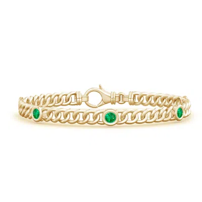 ANGARA BEZEL-SET EMERALD CURB CHAIN LINK BRACELET