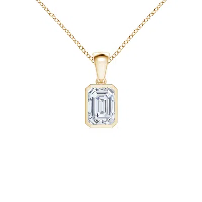 ANGARA BEZEL-SET EMERALD-CUT LAB-GROWN DIAMOND SOLITAIRE PENDANT