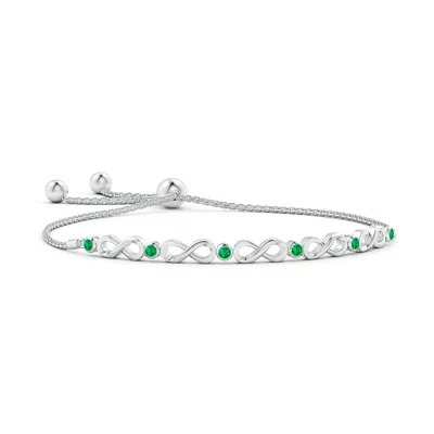 ANGARA BEZEL-SET EMERALD INFINITY BOLO BRACELET