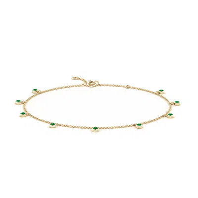 ANGARA BEZEL-SET EMERALD STATION ADJUSTABLE CHARM ANKLET