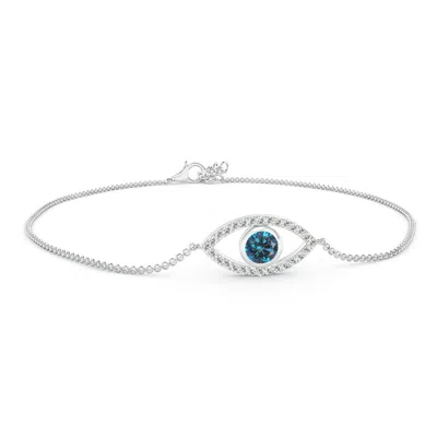 ANGARA BEZEL-SET ENHANCED BLUE DIAMOND EVIL EYE BRACELET WITH ACCENTS