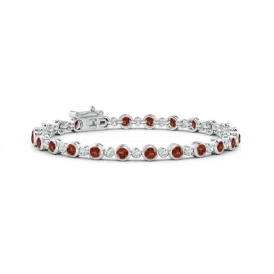 ANGARA BEZEL-SET GARNET AND DIAMOND TENNIS BRACELET