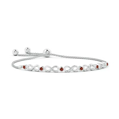 ANGARA BEZEL-SET GARNET INFINITY BOLO BRACELET