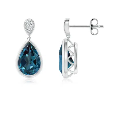 ANGARA BEZEL-SET LAB-GROWN ALEXANDRITE TEARDROP EARRINGS WITH DIAMOND