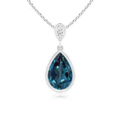 ANGARA BEZEL-SET LAB-GROWN ALEXANDRITE TEARDROP PENDANT WITH DIAMOND